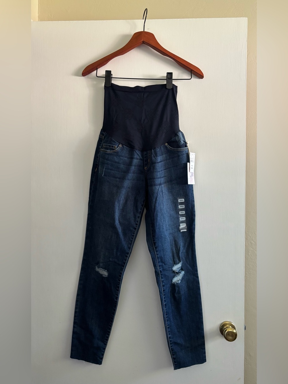 Jessica Simpsons Dark Blue Maternity Jeans with Stretch Panel